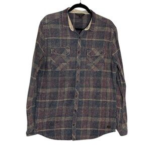 Outpost Makers Plaid Cotton Wool Blend Button Down Shirt